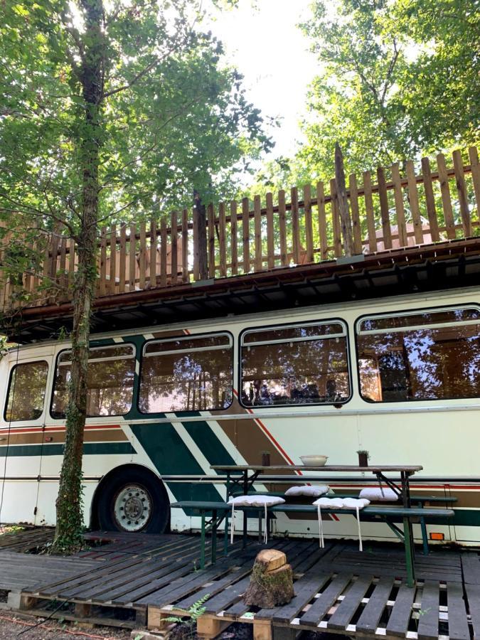 Magic Roof Top Bus With Big Bath In The Tree Forest! Mimizan Exterior photo